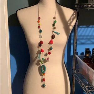 Extra long beaded necklace